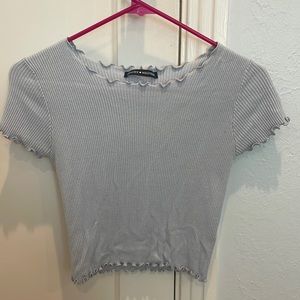 Light lavender brandy Melville cropped lettuce hem